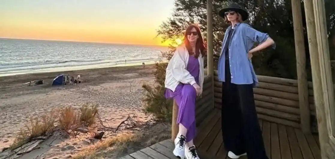 CFK en Monte Hermoso con Florencia Kirchner