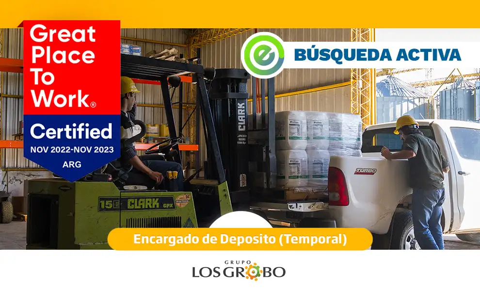 Los Grobo busca encargado de depósito.