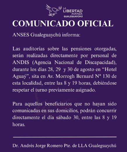 comunicado discapacidad