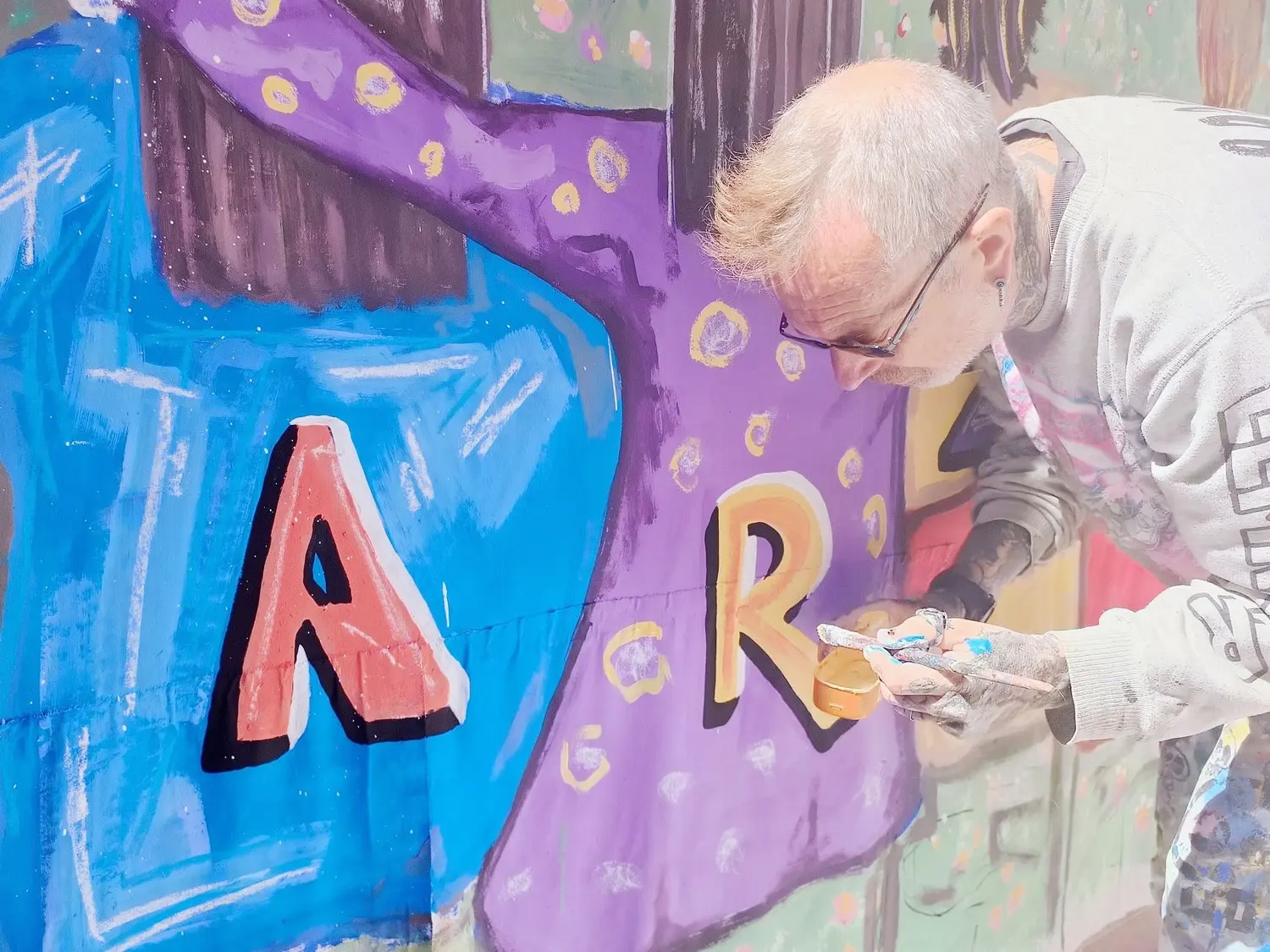 Con una pintura colectiva invitaron al próximo Encuentro Provincial de Muralismo