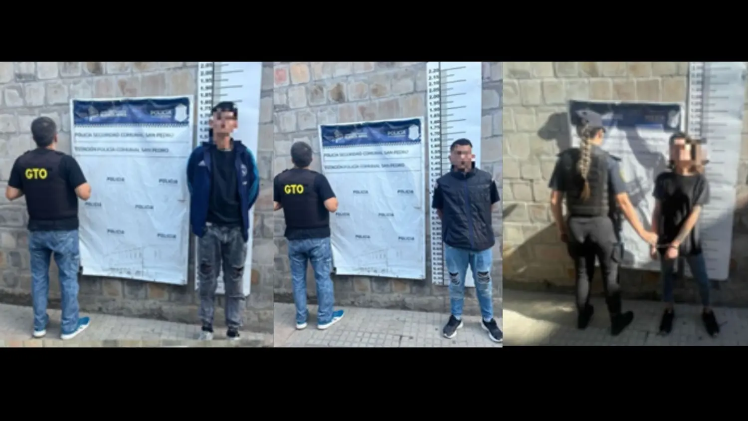 Los tres detenidos durante el sábado por disturbios en la vía pública.