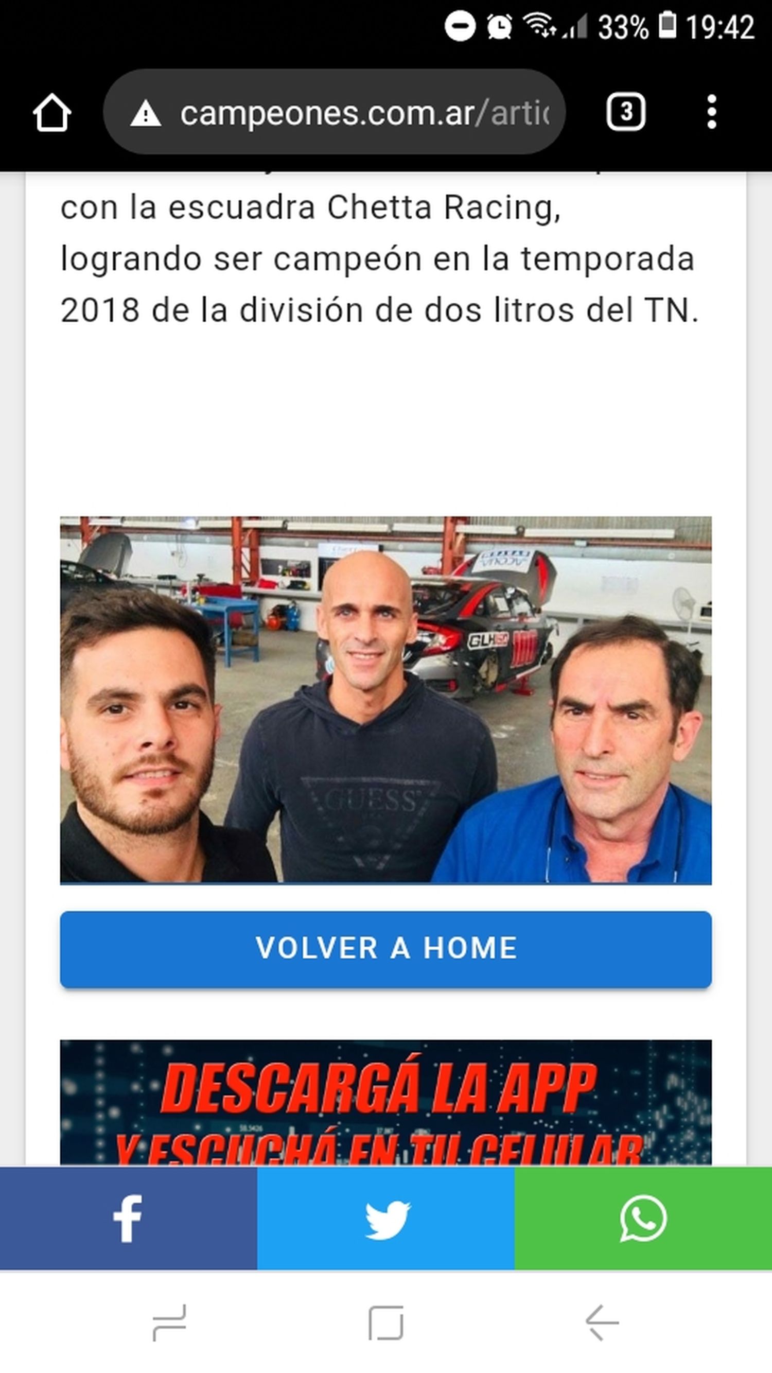 Mariano Pernía se suma al Chetta Racing