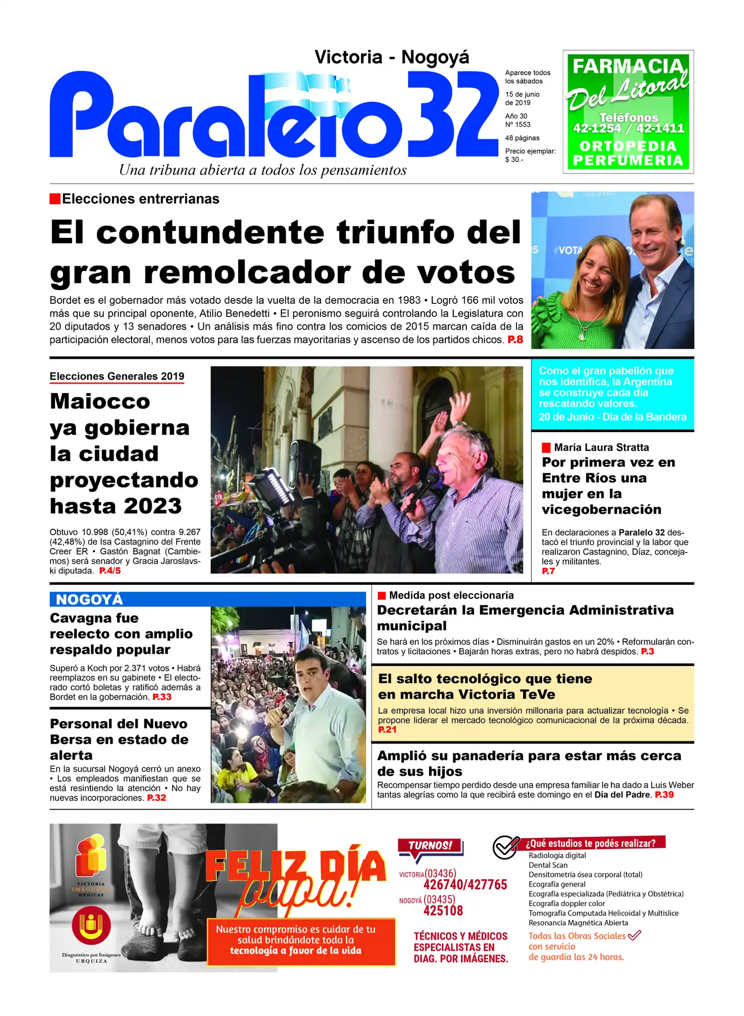Tapa Paralelo 32 edición Victoria-Nogoyá sábado 15 de junio 2019