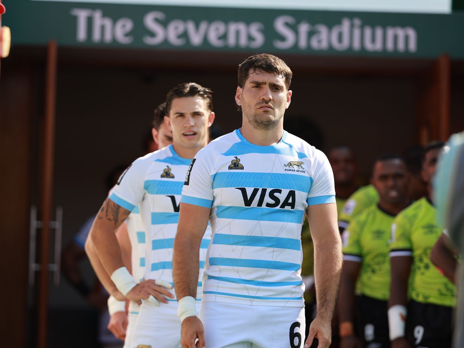 Los Pumas 7 ya se alistan en tirras sudafricanas.Foto:X Los Pumas 7