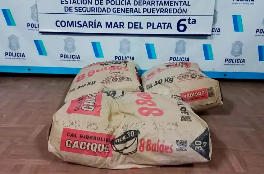 Robó tres bolsas de cemento