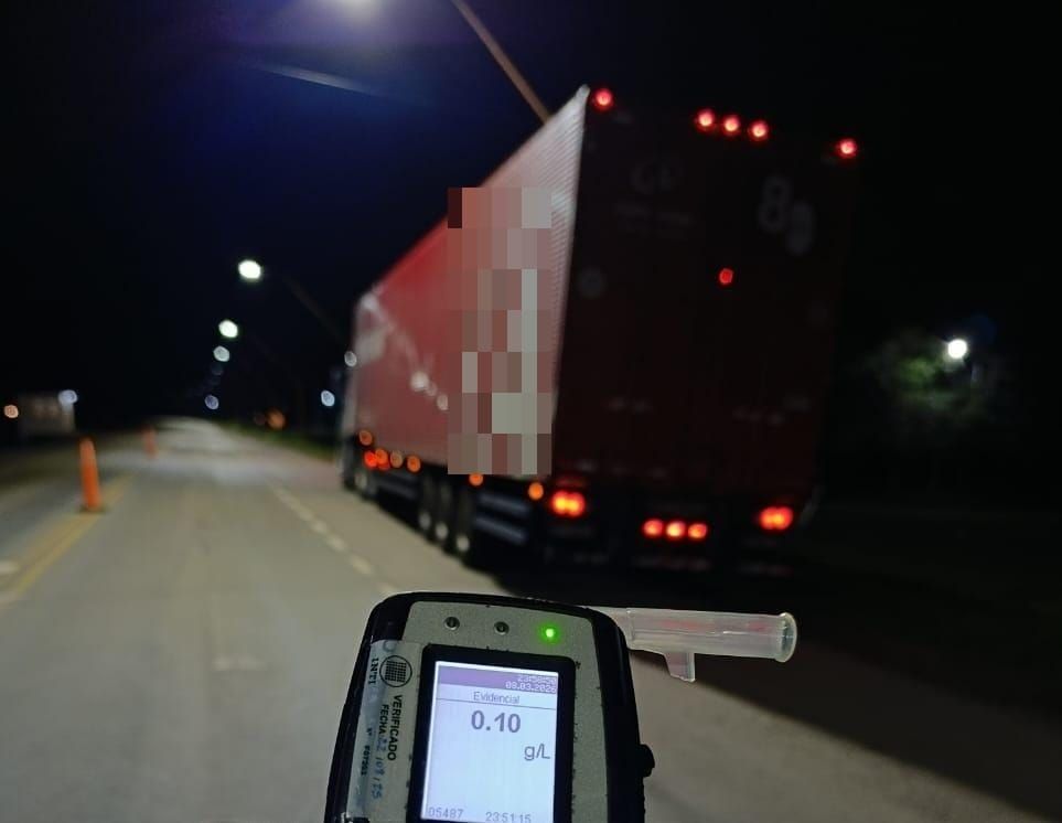 Detectaron a un camionero con alcoholemia positiva en un control sobre la Ruta 11