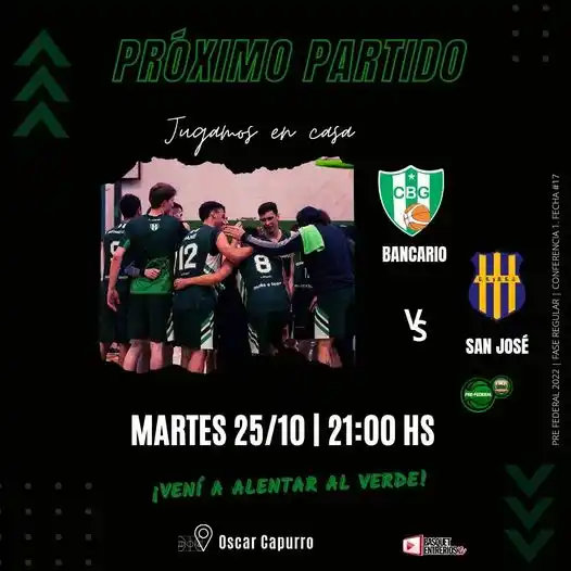 A todo o nada jugará Bancario esta noche y si el público lo acompaña seguramente hará pesar la localía. Partidazo por donde se lo mire.