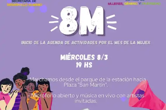 Este miércoles 8, comienza en Larroque la "Agenda del Mes de la Mujer"