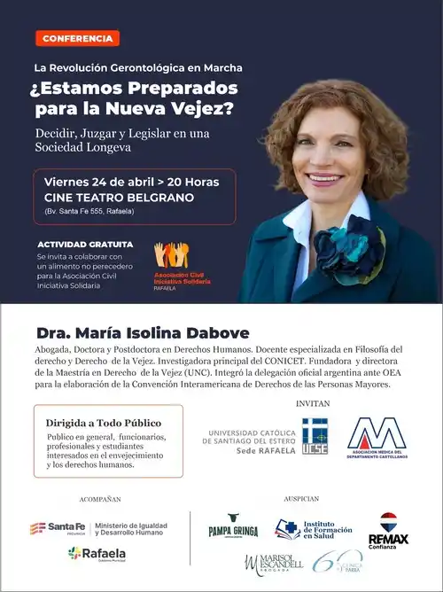 Rafaela invita a reflexionar sobre la nueva vejez con una conferencia de nivel internacional