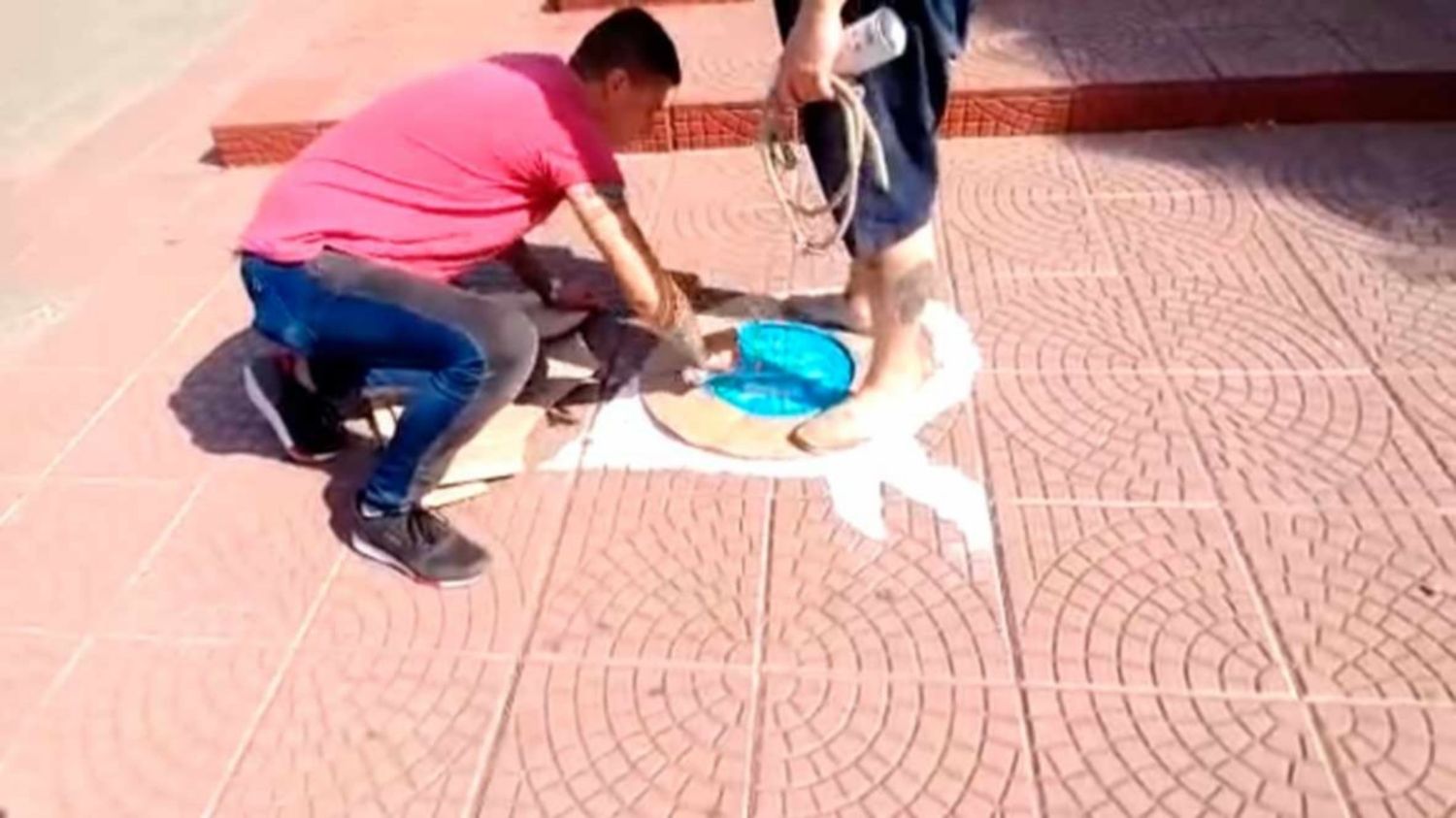 Coronel Rosales: Pintaron escarapelas arriba de los pañuelos blancos de las Madres de Plaza de Mayo