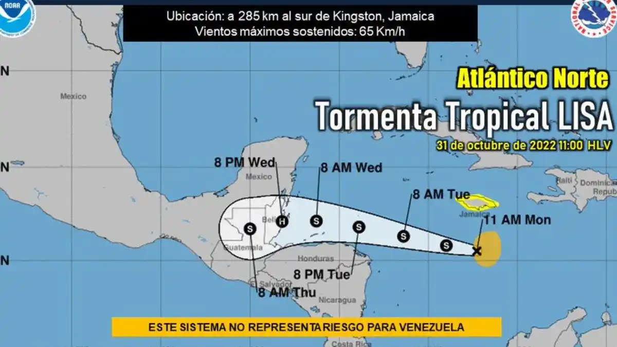 Tormenta tropical Lisa no afectará a Venezuela aunque continuarán las lluvias