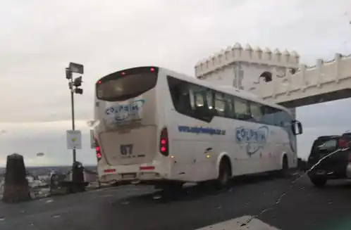 Circulación de micros en la zona del Parque