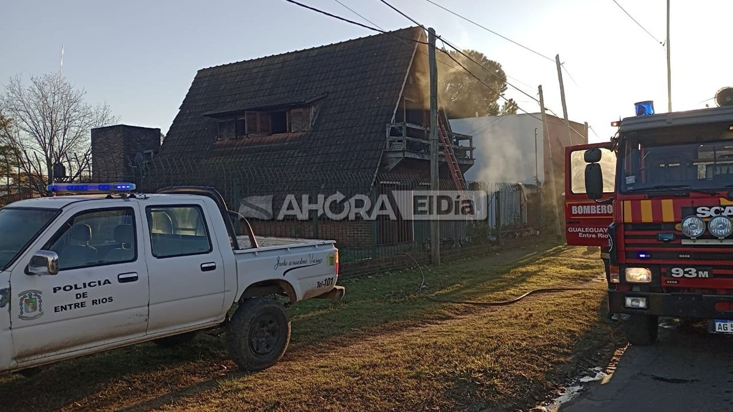 Se incendió una vivienda en la zona sur y un hombre quedó detenido como sospechoso
