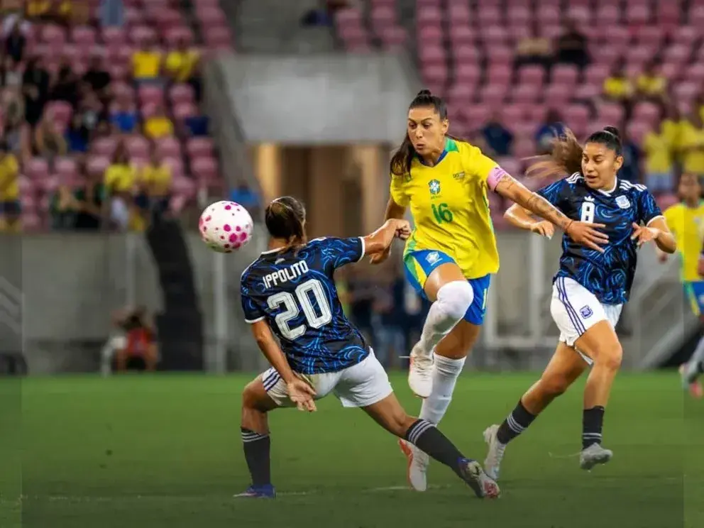 Argentina empató 2-2 con Brasil en un amistoso disputado en Recife. Foto:@ARGENTINA