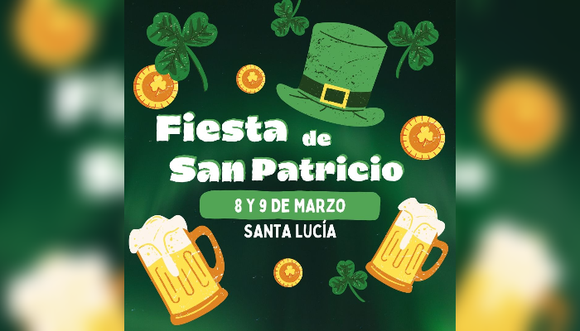 Santa Lucía: 8 y 9 de marzo Fiesta de San Patricio con homenaje a la colectividad irlandesa