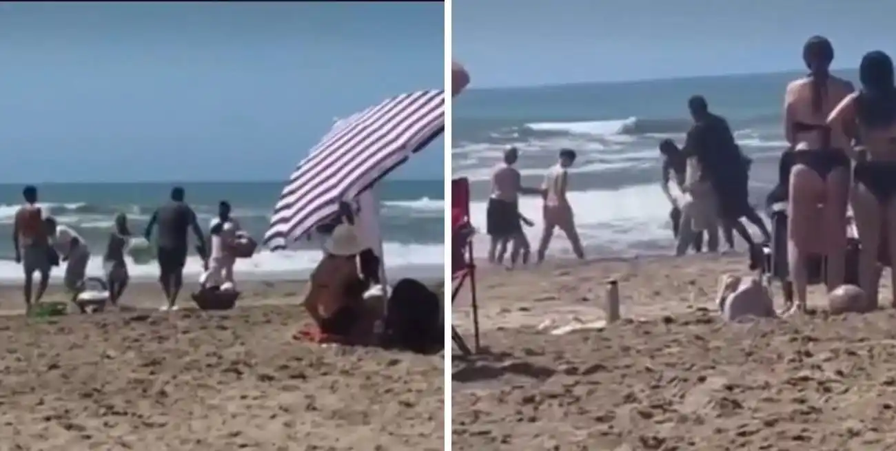 Caos en la playa de Mar Azul por una disputa entre churreros y licuaderos.