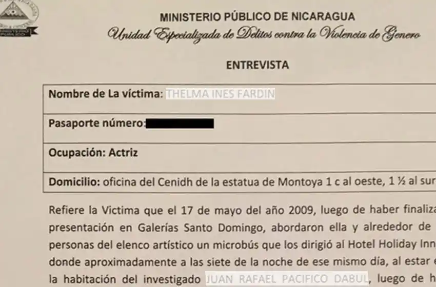 El documento de la denuncia penal de Thelma Fardin contra Juan Darthés
