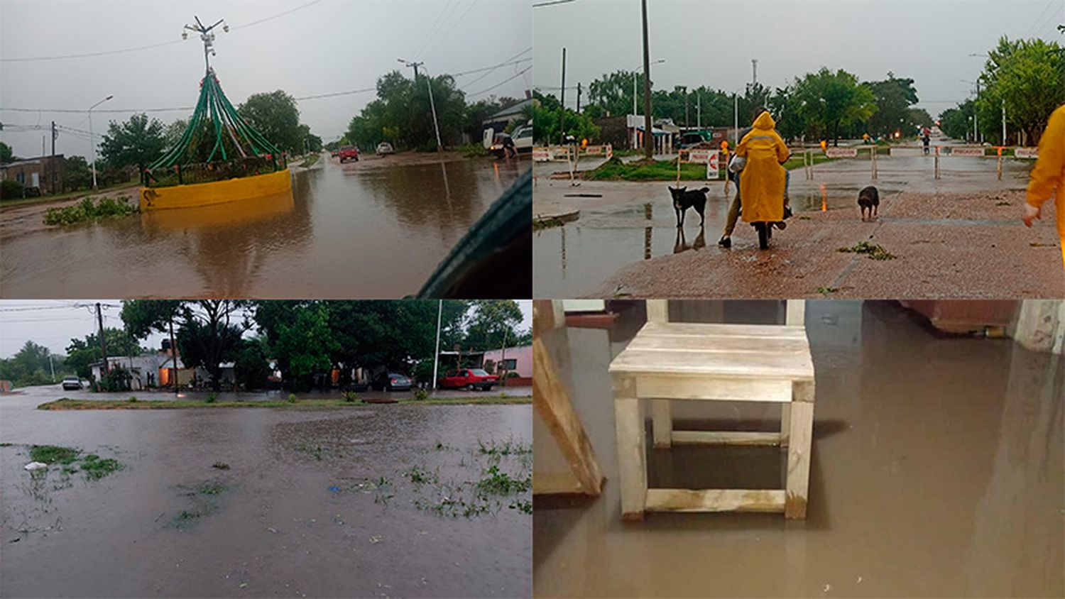 Mirá las fotos: tras el fuerte temporal, Villaguay otra vez afectada por un diluvio