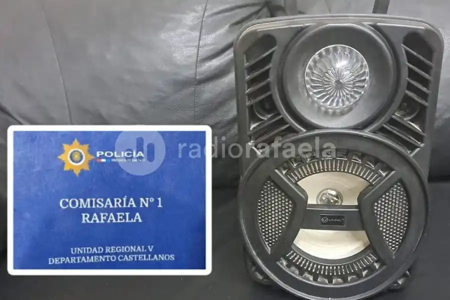 En una requisa en Barrio Villa Dominga encontraron un parlante robado