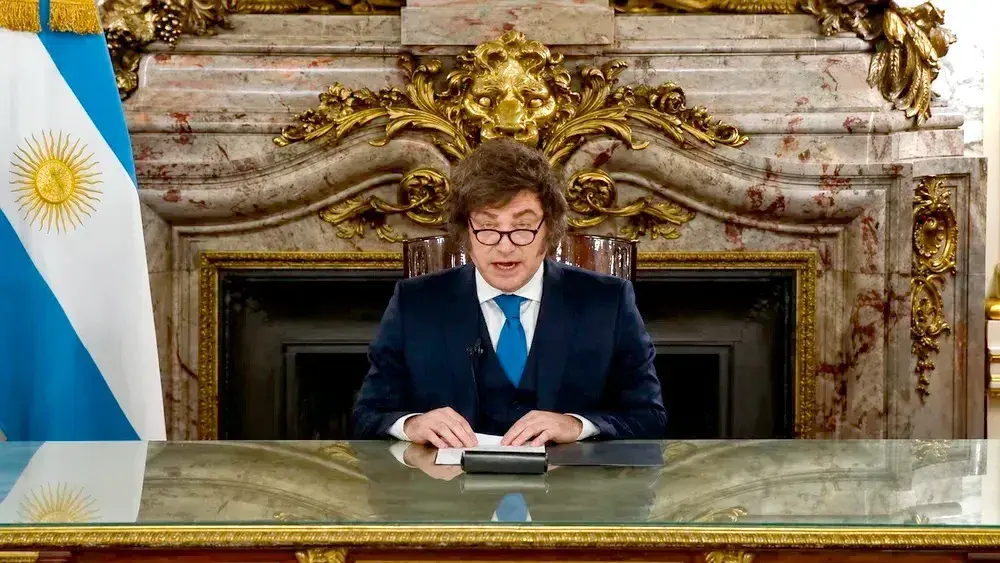 El presidente Javier Milei presentó en cadena nacional el proyecto para modificar la Carta Orgánica del Banco Central.