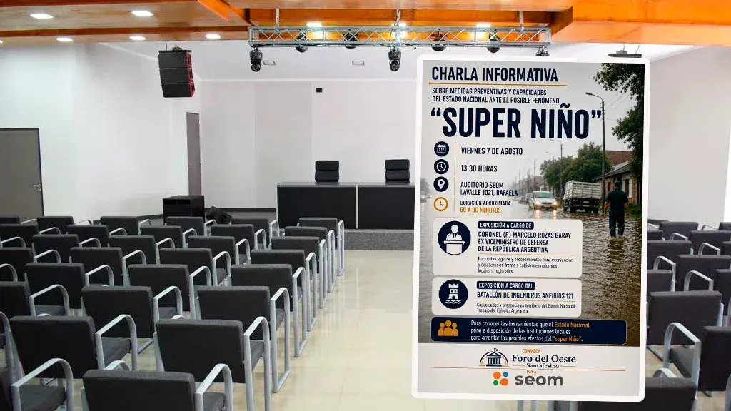 Rafaela será sede de una charla sobre prevención y respuesta ante un posible “Súper Niño”