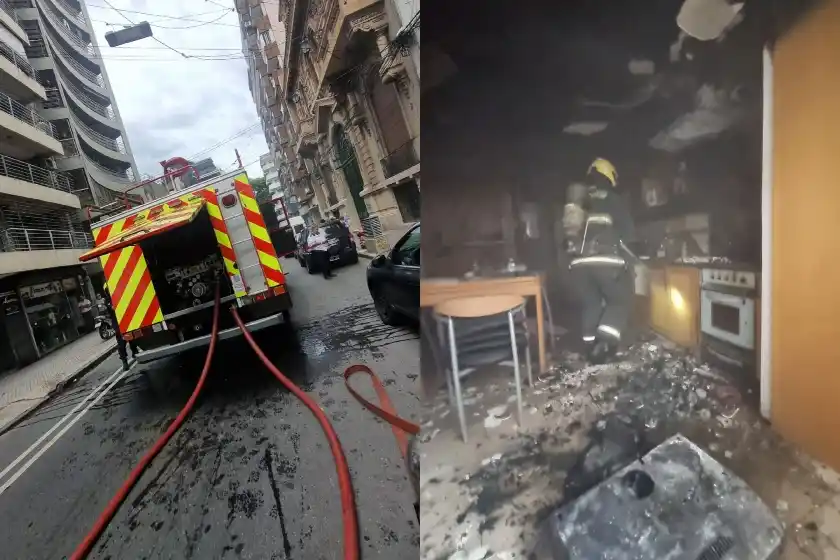 Incendio en un edificio céntrico por un extractor de cocina terminó con vecinos evacuados