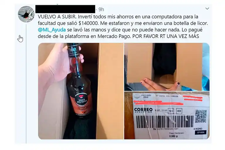 Increíble robo en una compra de Mercado Libre: una estudiante pidió una laptop Mac de $140 mil