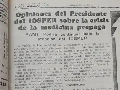 Opiniones del Presidente del IOSPER sobre la crisis de la medicina prepaga