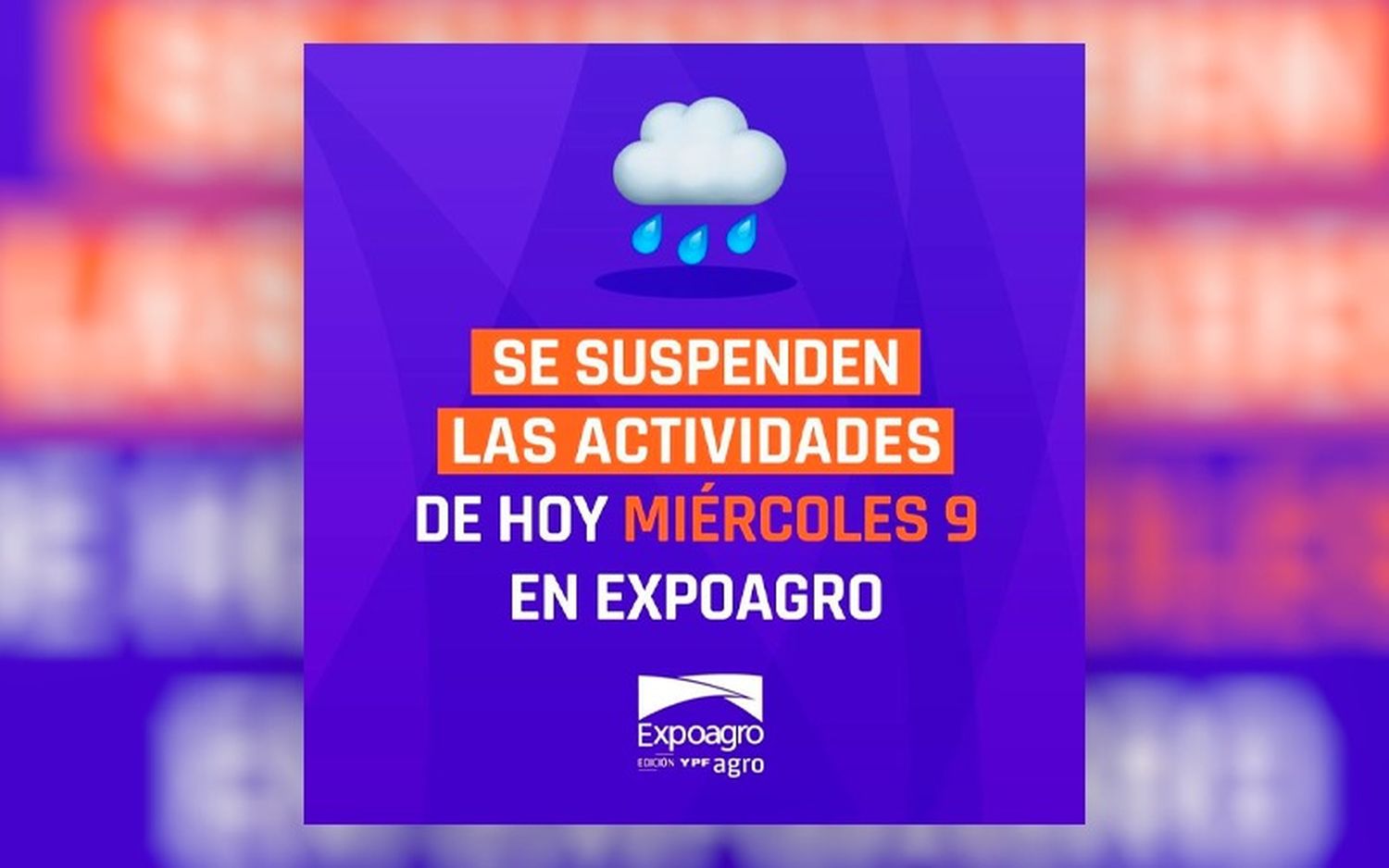 Por el temporal en San Nicolás se suspendió la segunda jornada de Expoagro