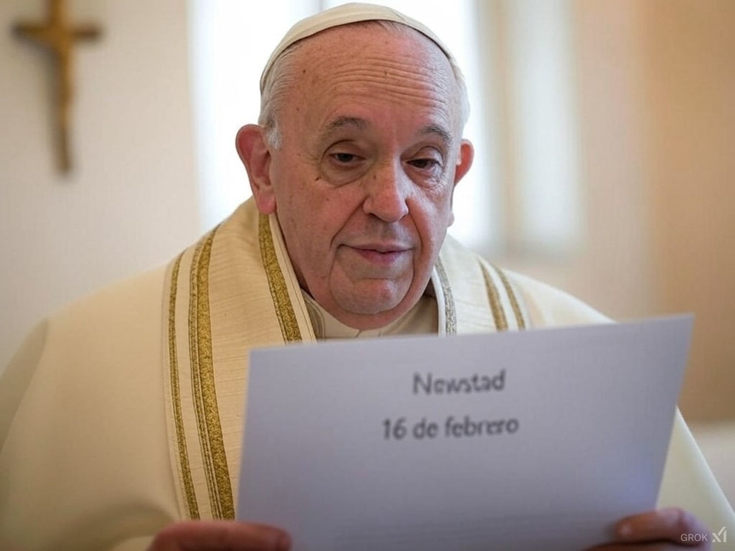 Santoral. Francisco, leyendo el Santoral del 16 de febrero.