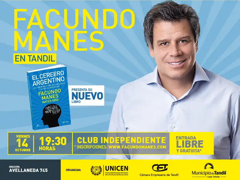 Facundo Manes en el Club Independiente ante la gran demanda del público