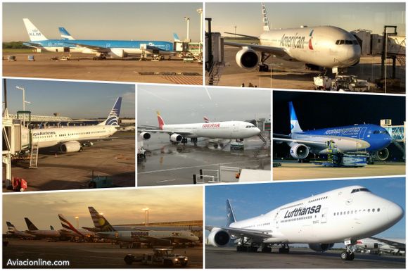 ¿Qué aeronaves operan regularmente en el aeropuerto de Ezeiza?