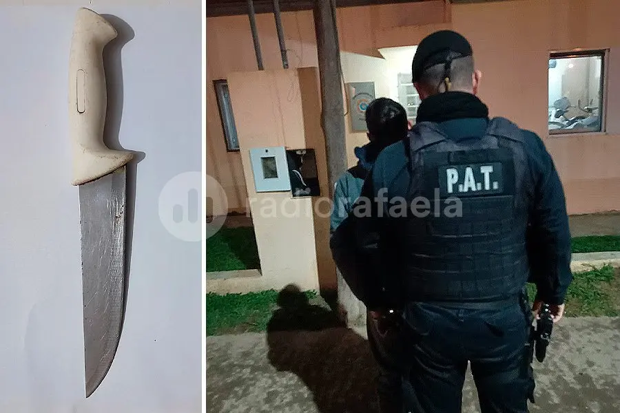 Atraparon a un chico de 16 años dando vueltas con una cuchilla de carnicero
