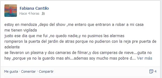 San Isidro: Robaron en la casa de Fabiana Cantilo
