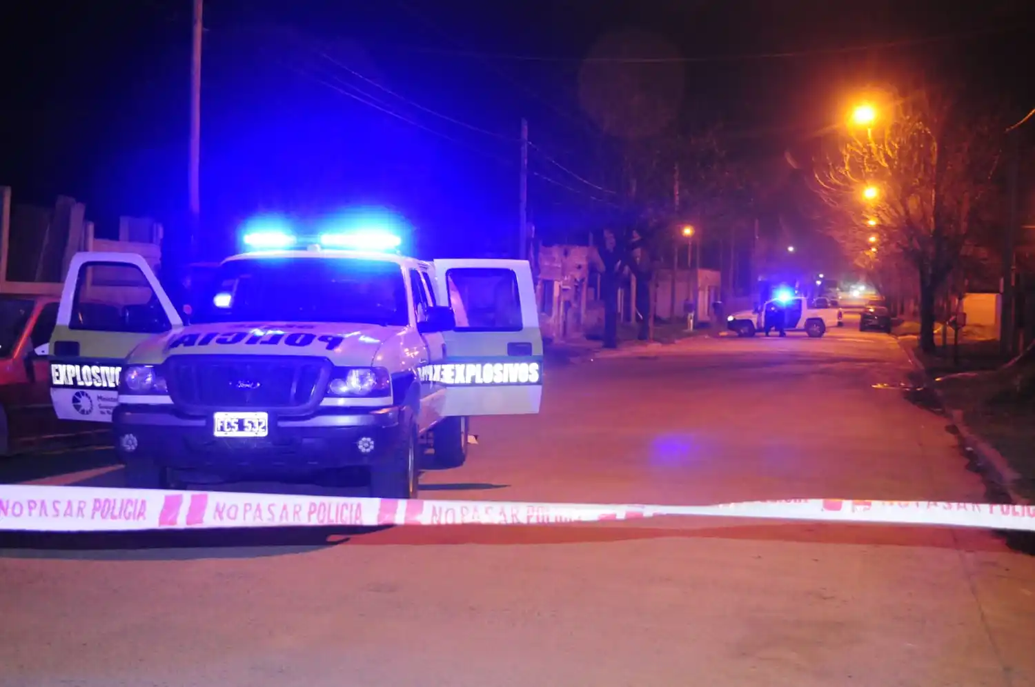 La pieza hallada quedó bajo custodia de la Delegación de Explosivos de Azul.