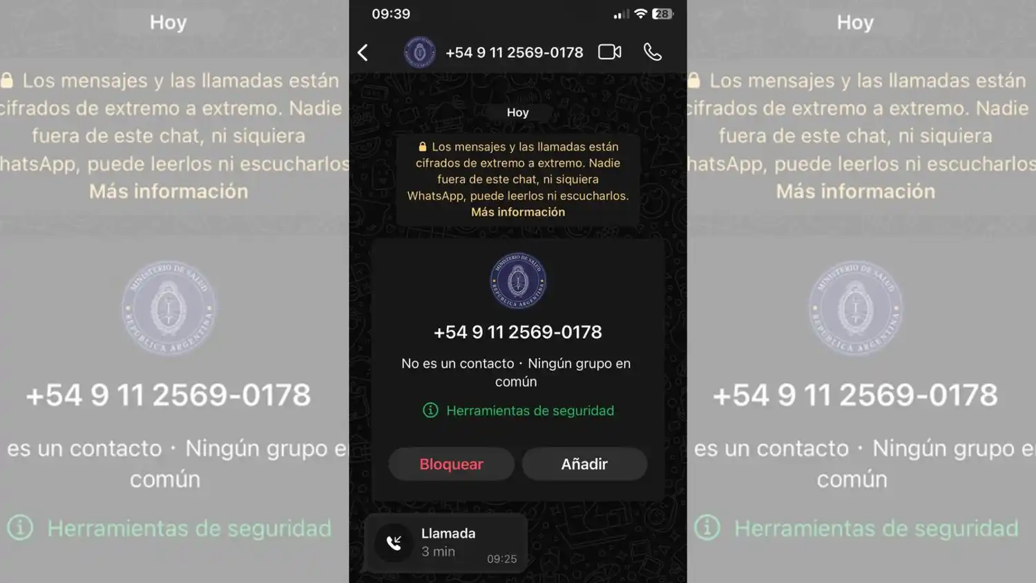 La llamada surge desde el WhatsApp y es una "invitación" a vacunarse contra el Covid y la gripe