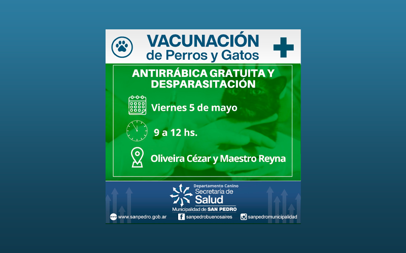 Campaña de Vacunación para caninos y felinos