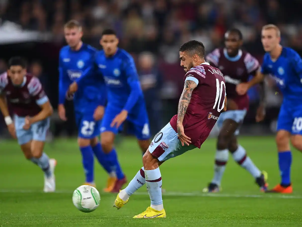 Lanzini marcó un gol para West Ham 