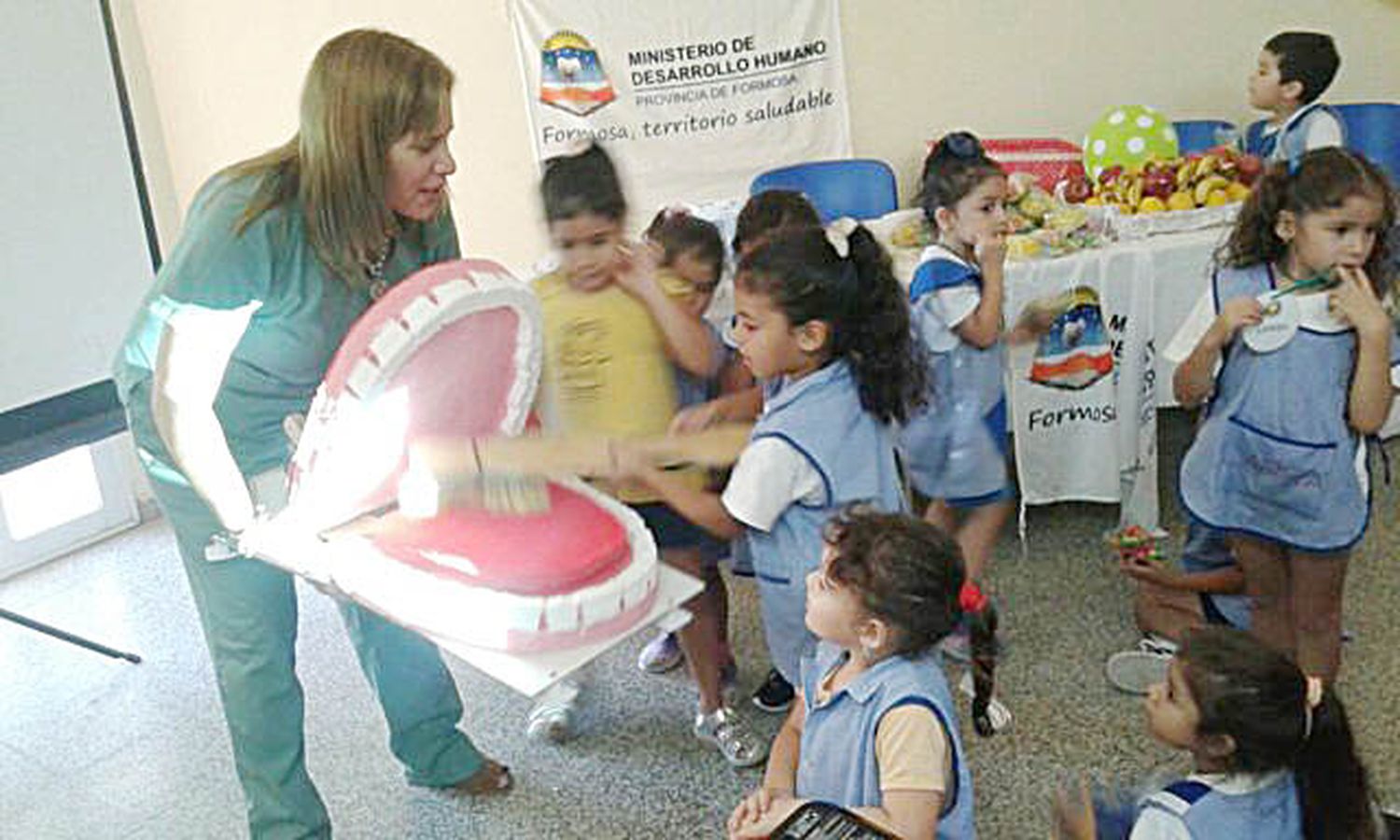 Jardineritos del barrio República Argentina 
aprendieron sobre cuidados de la salud bucal