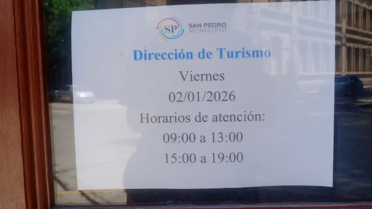 Dirección de Turismo - horarios del 2 de enero de 2026