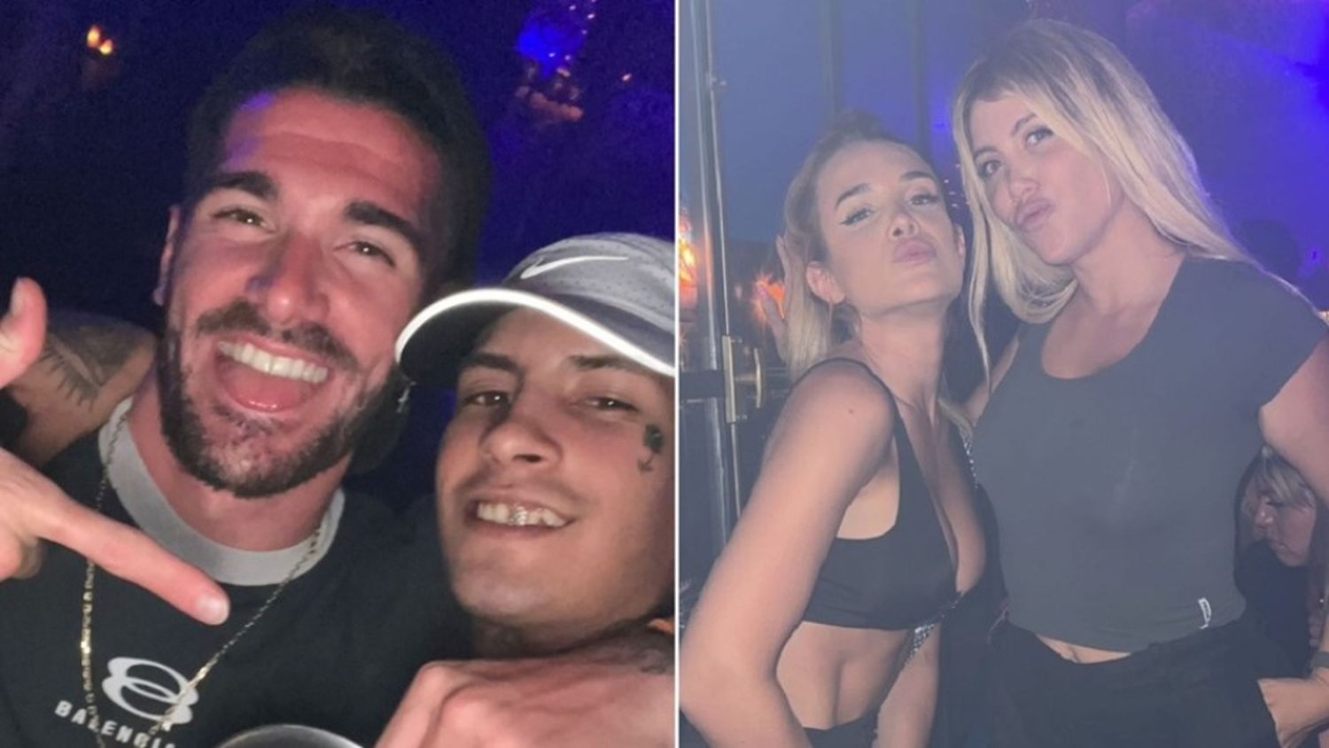 De Paul, Camila Homs, Wanda Nara y L-Gante, coincidieron en el mismo boliche