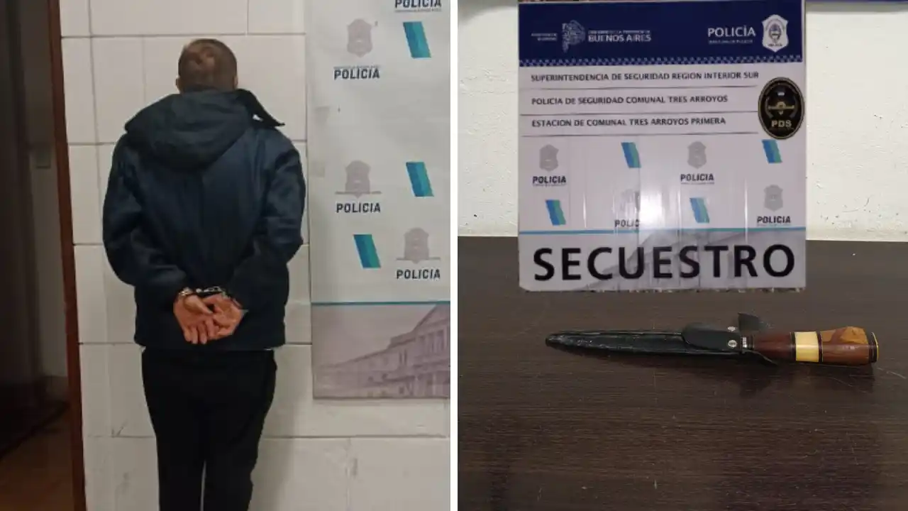 Aprehendieron a un hombre tras golpear a su pareja en el rostro y amenazarla con un cuchillo