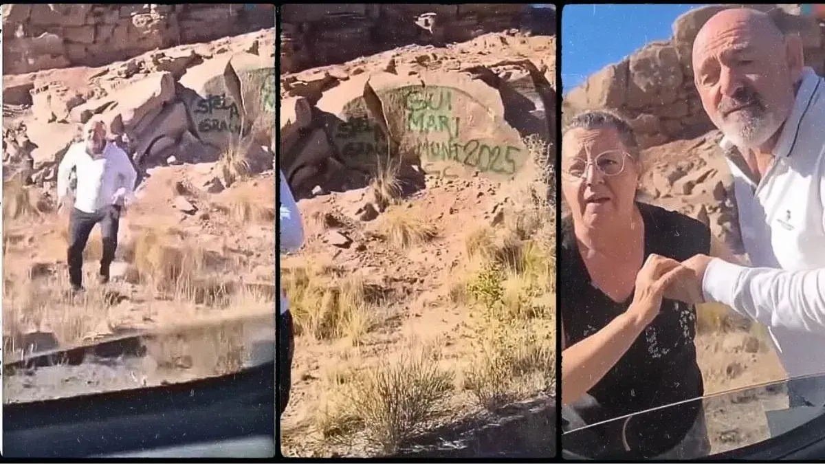 VIDEO | Turistas pintaron rocas en el dique Potrerillos de Mendoza y los escracharon: “No sabía que no se podía”