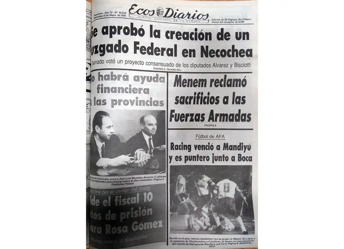 Miércoles 15 de mayo de 1991