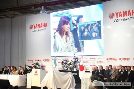 Cristina, en la planta de Yamaha: "Es importante rescatar el desarrollo de la industria nacional"
