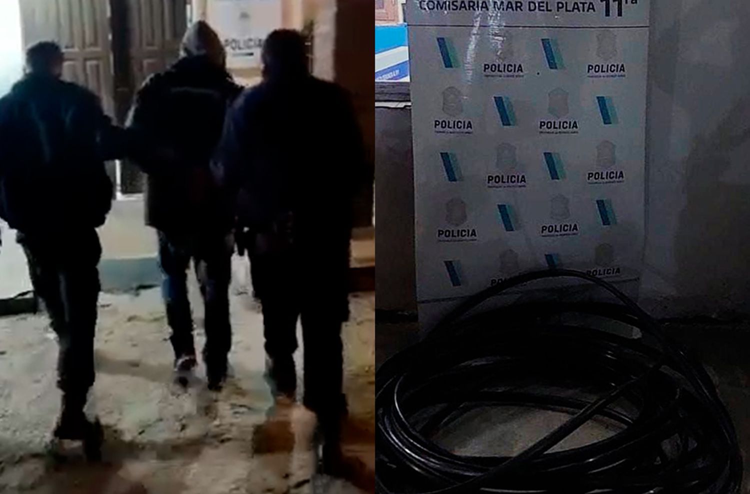 Robaba cable de fibra óptica: lo atrapan subido a un poste