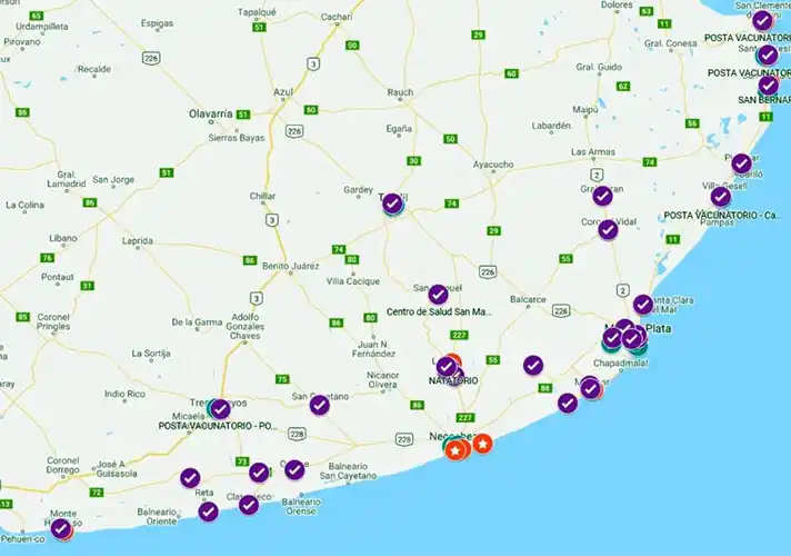 Elaboraron mapa con puestos de vacunación