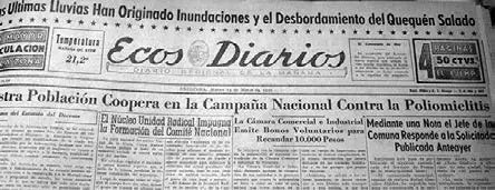 Ecos Diarios auspiciaba, hace 64 años, una exitosa colecta solidaria ante la epidemia de polio
