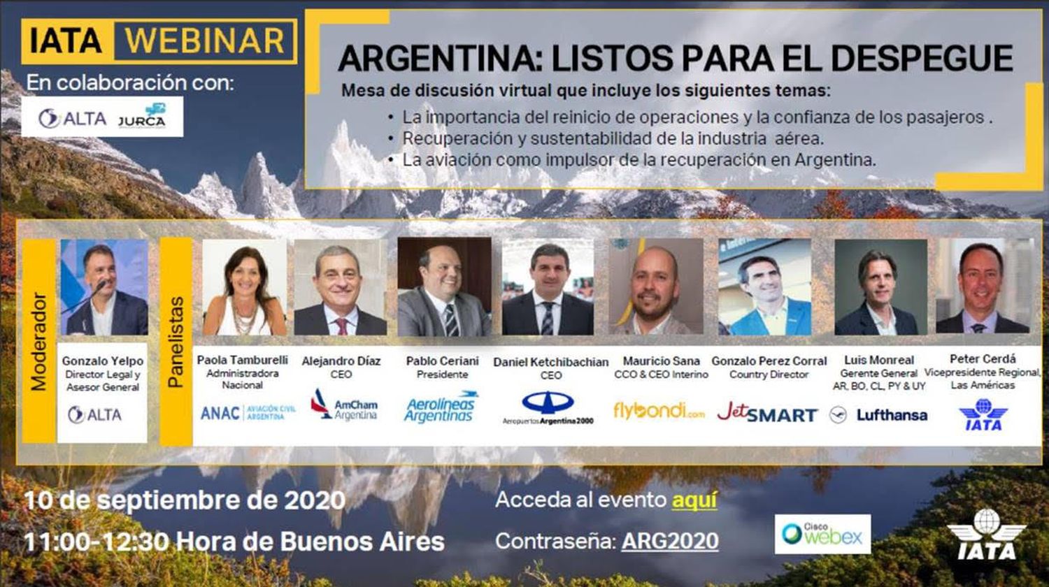 IATA, ANAC, AA2000, Aerolíneas Argentinas y las low-cost, todos juntos en un webinar «explosivo»