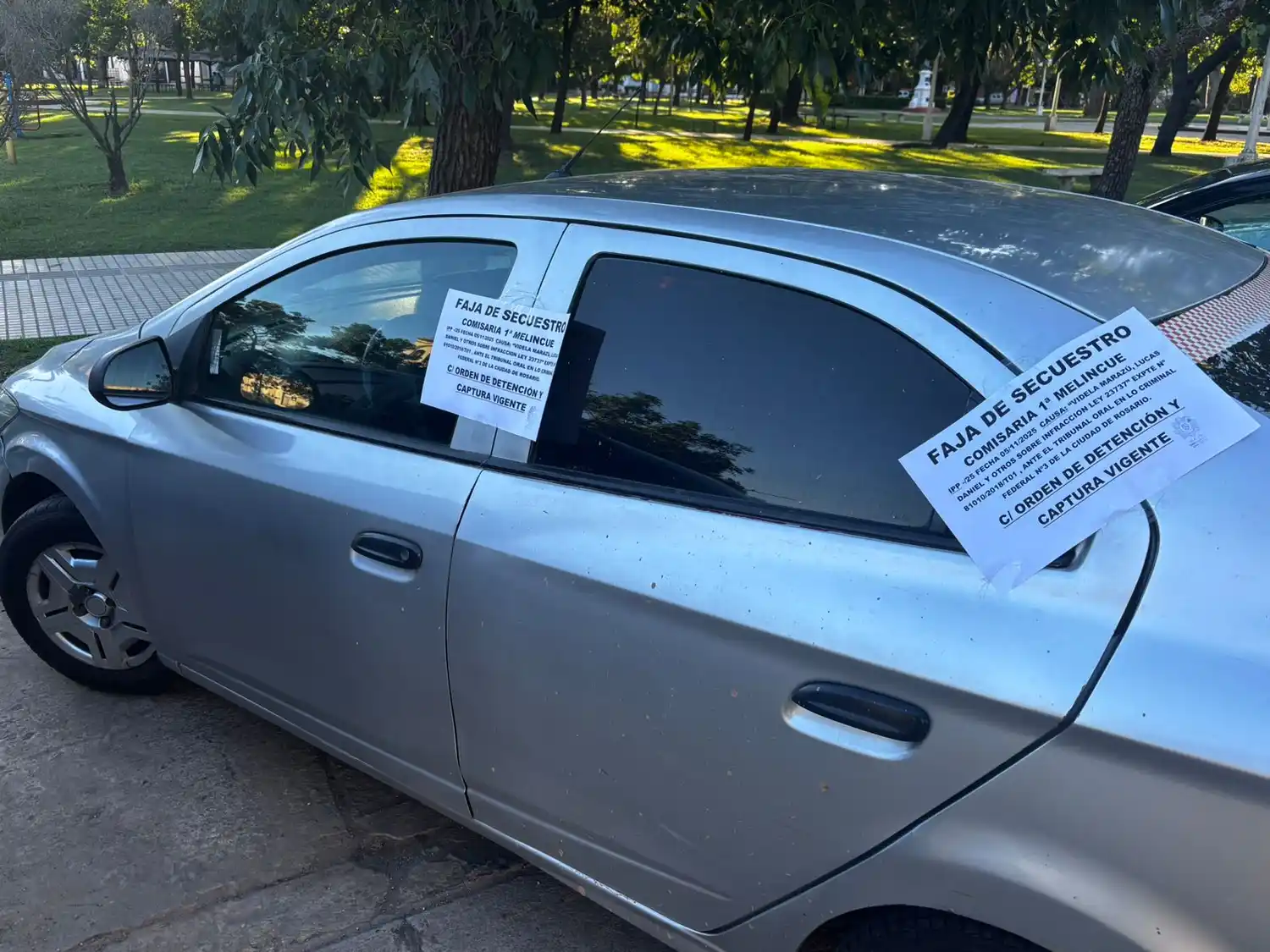 El automóvil secuestrado durante el operativo. Crédito: Relaciones Policiales.